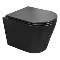 Унитаз подвесной Azario Teramo 515х355х365 безободковый с сиденьем микролифт, черный матовый (AZ -053E-R-MB) арт-AZ -053E-R-MB/ AZ-0053-MB — фото 11, Подвесные унитазы