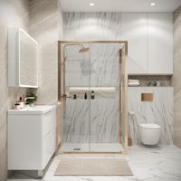 Душевое ограждение Grossman Cosmo 100.K33.02.130.32.00-200.K33.02.100.32.00 (130х100х195) раздвижная,золото сатин,стекло прозрачное,2 места арт-120.K33.02.1310.32.00 — фото 2, Прямоугольные душевые уголки