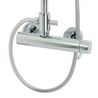 FORTIS Душевой настенный гарнитур (см-ль д/душа-упр.сбоку/колонна душ/верхн.душ/шланг/ручн.душ),хром 31791 — фото 2, Душевые гарнитуры