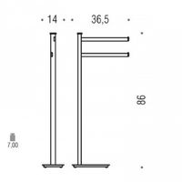 Стойка COLOMBO DESIGN UNITS B9103 напольная с 2 полотенцедержателями цвет хром — фото 1, Душевые стойки