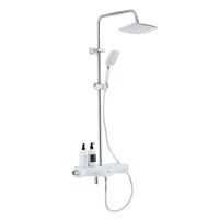 Душевая система AZARIO с поворотным изливом, с термостатом, хром/белый арт-AZ-821 — фото 1, Душевые стойки