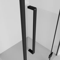 Душевое ограждение Niagara Nova NG-6832-34ВLACK (100х100х195) квадрат,черный матовый,двери распашные,стекло прозрачное,1 место NG-6832-34BLACK — фото 7, Квадратные душевые уголки