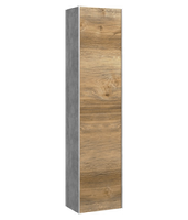 Подвесной пенал 36,5 см с двумя дверьми с системой открывания «push-to-open». Цвет бетон светлый/дуб балтийский арт-MOB0535BS+MOB0735DB — фото 2, Пеналы для ванной комнаты