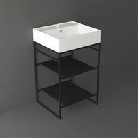 Товар: Металлическая структура SIMAS AGILE напольная цвет черный матовый AGSA51 - фото 2 Металлическая структура SIMAS AGILE напольная цвет черный матовый AGSA51 — фото 2, Консоли для раковины