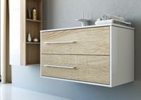 Товар: Подвесная левая тумба с двумя ящиками с умывальником из литьевого мрамора. Mai.01.09/L - фото 3 Подвесная левая тумба с двумя ящиками с умывальником из литьевого мрамора. Mai.01.09/L — фото 3, Тумбы с раковиной