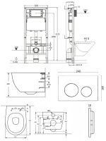 Товар: Orange Унитаз подвесной безободковый белый с инсталляцией, микролифт, кнопка смыва белая арт-CI07-150W+APB188 - фото 10 Orange Унитаз подвесной безободковый белый с инсталляцией, микролифт, кнопка смыва белая арт-CI07-150W+APB188 — фото 10, Комплекты унитаз + инсталляция