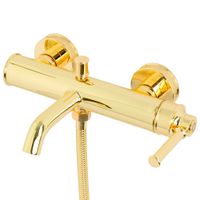 ERMITAGE MINI См-ль д/ванны моноком. внешний, с ручным душем, ручка латунь, золото 31418 — фото 2, Смеситель для ванны