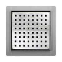 Трап для душа AZARIO 150х150 цельнометаллический, перфорированная решетка, горизонтальный выпуск арт-AZZ1150 — фото 1, Трапы для душа