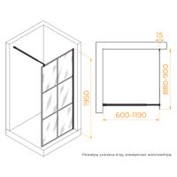 Товар: Душевая перегородка RGW WA-111B 90x195, профиль черный, стекло прозрачное(Принт)/8 мм, арт-411011109-84 - фото 9 Душевая перегородка RGW WA-111B 90x195, профиль черный, стекло прозрачное(Принт)/8 мм, арт-411011109-84 — фото 9, Душевые перегородки