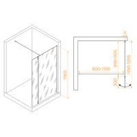 Душевая перегородка RGW WA-050 (WA-002 + Z-070) 900 351005093-11 — фото 11, Душевые перегородки