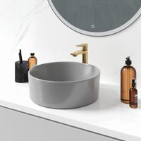 Раковина Grossman (400х400х150) темно-серая матовая,1 место арт-GR-3013GM — фото 2, Раковины накладные