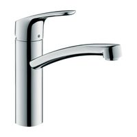 Смеситель для кухни, Hansgrohe, Focus M41, Eco, тип открывания воды-однорычажный, тип регулирования воды-керамический картридж, монтаж-на раковину/столешницу, отверстия для монтажа-1, высота, мм-229, вынос излива, мм-220, тип излива-поворотный, тип подводки-гибкая, стандарт подвода воды-3/8", цвет-хром арт-31826000 — фото 1, Смесители для кухни