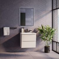 Тумба Lemark MIANO 60 см под 1 раковину, подвесная, 2 ящика, цвет корпуса, фасада: Белый глянец арт-LM06M60T — фото 8, Тумбы под раковину