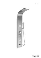 Панель TWIN BR душевая из нержавеющей стали с форсунками Ceruttispa CT9988, цвет матовая нержавеющая сталь — фото 2, Душевые панели