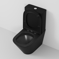 Унитаз напольный Grossman (605х380х825) безободковый,черный матовый с тонкой крышкой,микролифт,смыв торнадо,2 места арт-GR-4450BMSQ — фото 5, Напольные унитазы