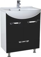 Альфа-55 тумба с ниж. ящ. черная 4638808070046 — фото 1, Тумбы под раковину