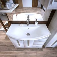 Комплект мебели для ванной Бриклаер БАЛИ 85L, светлая лиственница/белый — фото 5, Комплекты мебели для ванной