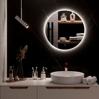 Зеркало с LED-подсветкой MILAN (55) круглое /AQUA DE MARCO MIL55 — фото 2, Зеркала в ванную комнату