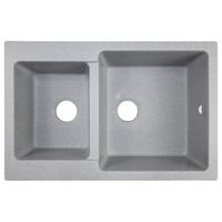 Товар: Кухонная мойка AZARIO Ostin 770x510х210 искусственный мрамор, двойная, сифон в комплекте, цвет серый арт-CS00105243 - фото 4 Кухонная мойка AZARIO Ostin 770x510х210 искусственный мрамор, двойная, сифон в комплекте, цвет серый арт-CS00105243 — фото 4, Кухонные мойки