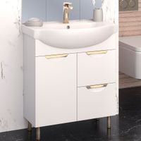 Тумба напольная с умывальником ELEGANSE 75 /золото/ AQUA DE MARCO 5075CGELE — фото 1, Тумбы с раковиной