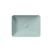 раковина накладная NUBES 50x38 без перелива голубой матовый арт-903715 — фото 1, Раковины накладные