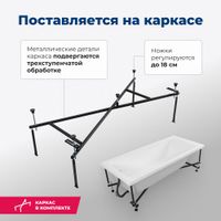 Акриловая ванна Aquanet Bright 175x70 (с каркасом) 00273795 — фото 8, Акриловые ванны