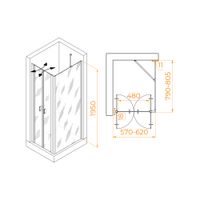 Душевой уголок RGW PA-144B (PA-104B+Z-050-2B+O-204B) 600x800 060814468-14 — фото 1, Прямоугольные душевые уголки