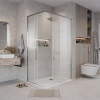 Душевое ограждение Grossman Galaxy (90х80х195) прямоугольник,раздвижная,хром,стекло шиншилла, 1 место арт-300.K33.01.9080.10.02 — фото 3, Прямоугольные душевые уголки