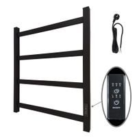 Полотенцесушитель электрический ВИД 81-10 ПРОФИЛЬНЫЙ 600х500, скр.монтаж, СНШ, черный матовый(RAL 9005), (Ferrum, равномерные перкаладины), Маргроид арт-8110p-6050-1081-9005R — фото 5, Электрические полотенцесушители