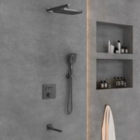 Душевой комплект встраиваемый, 3 режима, вороненая сталь арт-VSFW-4311GM — фото 3, Встраиваемые душевые комплекты