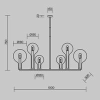 Подвесной светильник Maytoni MOD333PL-06B1 — фото 2, Подвесные светильники