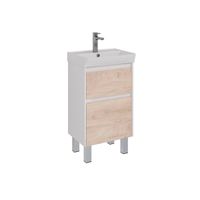 Тумба Lemark COMBI 50 см под 1 раковину, подвесная/напольная, 2 ящика, цвет фасада: Дуб кантри, цвет арт-LM03C50T-dub — фото 4, Тумбы под раковину