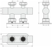 Вентиль Вентиль Сунержа 2х3/4" прямой скрытый-скрытый EU50 Матовый белый 30-1419-3434 — фото 2, Комплектующие для полотенцесушителей
