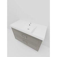 Тумба под раковину подвесная La Fenice Cubo TWIN FNC-01-CUB-C-100-2, бежевая — фото 4, Тумбы под раковину