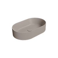 раковина накладная KUBE X 60x37 без перелива серый беж матовый арт-945805 — фото 2, Раковины накладные