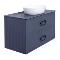 Тумба под раковину подвесная La Fenice Cubo TWIN FNC-01-CUB-BG-100-2, синяя — фото 1, Тумбы под раковину