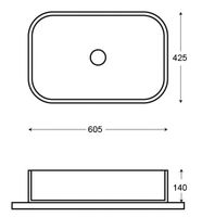 Раковина Azario накладная 605х425х140 цвет мрамор арт-AZ-78625 — фото 2, Раковины накладные