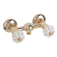 OLIVIA См-ль д/душа внешний, выход М1/2", бел. с золот.декором/золото 19030 — фото 1, Смеситель для душа