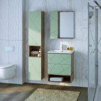 Ниша для пенала Бриклаер КРИСТАЛЛ 35 см, дуб гранж песочный 4627125417047 — фото 4, Шкафы для ванной