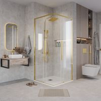 Товар: 1/2 душевого ограждения Grossman Galaxy 1/2.K33.01.12.32.00 (120х195) золото сатин,стекло прозрачное, 1 место - фото 3 1/2 душевого ограждения Grossman Galaxy 1/2.K33.01.12.32.00 (120х195) золото сатин,стекло прозрачное, 1 место — фото 3, Раздвижные душевые двери