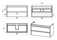 Тумба под раковину арт-BAL-06100-01-01П2Я — фото 5, Тумбы под раковину