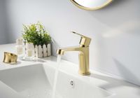 Товар: AQ1210BG ОБЕРОН смеситель для раковины 98, без донного клапана, шлиф. золото - фото 3 AQ1210BG ОБЕРОН смеситель для раковины 98, без донного клапана, шлиф. золото — фото 3, Смесители для раковины