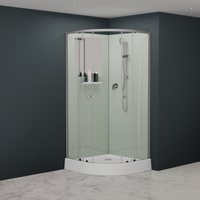 Душевая кабина RGW AN-208 80x80x200, полукруглая, раздвижные двери, профиль матовый хром, стекло прозрачное, арт-381320888-12 — фото 3, Душевые кабины