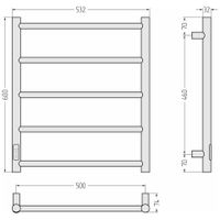 Полотенцесушитель электрический Стилье Формат 27 600х500 левый Матовый чёрный арт-31529-6050 — фото 4, Электрические полотенцесушители