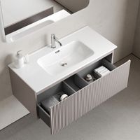 Тумба подвесная SANCOS Snob R 1.0 995х445х406, c одним ящиком оснащенным доводчиками, Doha Soft , арт. арт-SNR1.0100SM — фото 4, Тумбы под раковину