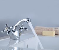 H02 Смеситель для раковины, монолит.излив 84мм, р/ДВ, хром, ROS, H02-61 — фото 1, Смесители для раковины