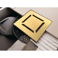 Трап BERGES водосток PLATZ Norma 100х100, золото глянец, S-сифон D50 H60 боковой арт-092158 — фото 10, Трапы для душа