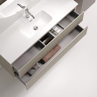 Товар: Тумба подвесная SANCOS Snob R 1195х390х500, c двумя ящиками оснащенными доводчиками, Beige Soft , арт. арт-SNR120/39CE - фото 2 Тумба подвесная SANCOS Snob R 1195х390х500, c двумя ящиками оснащенными доводчиками, Beige Soft , арт. арт-SNR120/39CE — фото 2, Тумбы под раковину