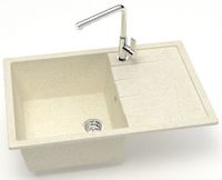 Кухонная мойка AZARIO Vision 750x505x218 искусственный мрамор, цвет бежевый арт-CS00078338 — фото 1, Кухонные мойки