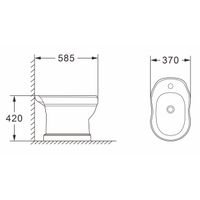 Биде напольное AZARIO LORETTI 585x370x420 арт-AZ-439B — фото 3, Биде напольные